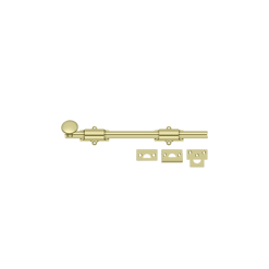 Deltana 12SB3-UNL 12" Length Heavy Duty Extra Security Surface Bolt Unlacquered Brass