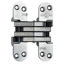 SOSS 218ICUS14 1-1/8" X 4-5/8" Heavy Duty Invisible Spring Hinge For 1-3/4" Doors Bright Nickel Finish
