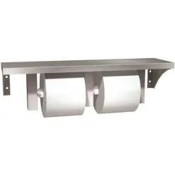 ASI American Specialties, Inc. 10-0697-GAL American Specialties Commercial Surface Mounted Shelf With Double Toilet Tissue Dispenser In Stainless Steel