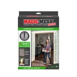 ALLSTAR MARKETING GROUP Magic Mesh MM351112 Hands-Free Magnetic Screen Door 83" H X 75" W Black Mesh Black