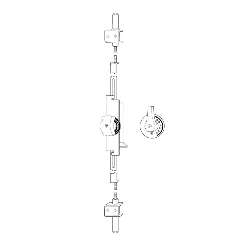 Adams Rite MS1880-03-682 Flushbolts Satin Chrome