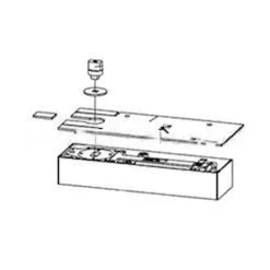 DORMA BTS75VH-105-80010-LH-605 Dorma FLOOR CL X 105 HO X LH, Bright Polished Brass