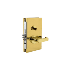 CR Laurence CRL DL610REPB Polished Brass 6" X 10" RH Center Lock With Deadlatch In Entrance Lock Function