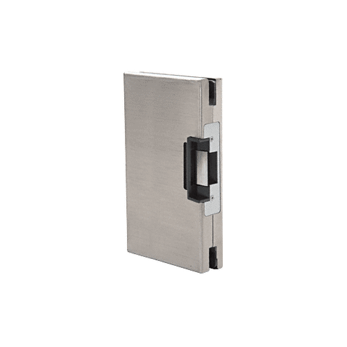 CR Laurence CRL DLEL610BS Brushed Stainless 6" X 10" LH/RHR Custom Center Lock Glass Keeper With Deadlatch Electric Strike