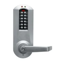Simplex E5010BWL626 Eplex Exit Trim Electronic Pushbutton Lock With Winston Lever And Best Prep Satin Chrome Finish