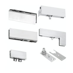 CR Laurence CRL PHA7A Satin Anodized North American Patch Door Kit For Double Doors For Use With Fixed Transom And One Sidelite - Without Lock