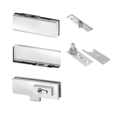 CR Laurence CRL PHE1LPS Polished Stainless European Patch Door Kit - With Lock