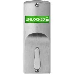 Sargent SA196 26D V01 Mortise Indicator Kit For Sectional Trim With Thumbturn, Interior Displays "Unlocked / Locked" In Green & Red Text, Satin Chrome Finish Satin Chrome